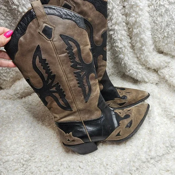 Reba Delilah Leather Pointed Toe Western Boots sz 7 - Picture 3 of 12